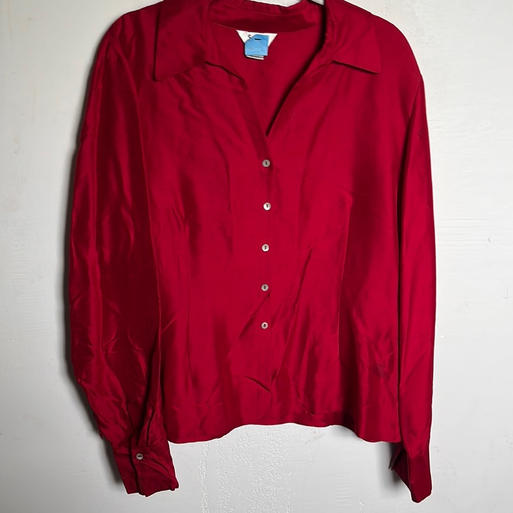 vintage Red SLB 100% silk top